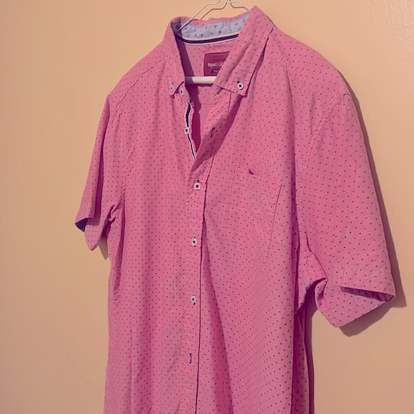 L Report Collection Men Casual Linen Shirt Short Sleeve Button Down Summer Beach - Picture 10 of 17